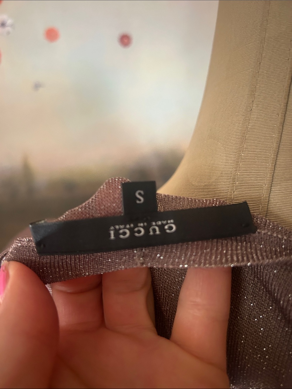 Gucci Shimmery Dusty Mauve V-Neck Button Cardigan - Picture 5 of 7